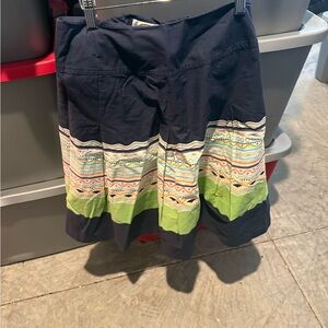 Navy and Green Patterned Women's Skirt mp28